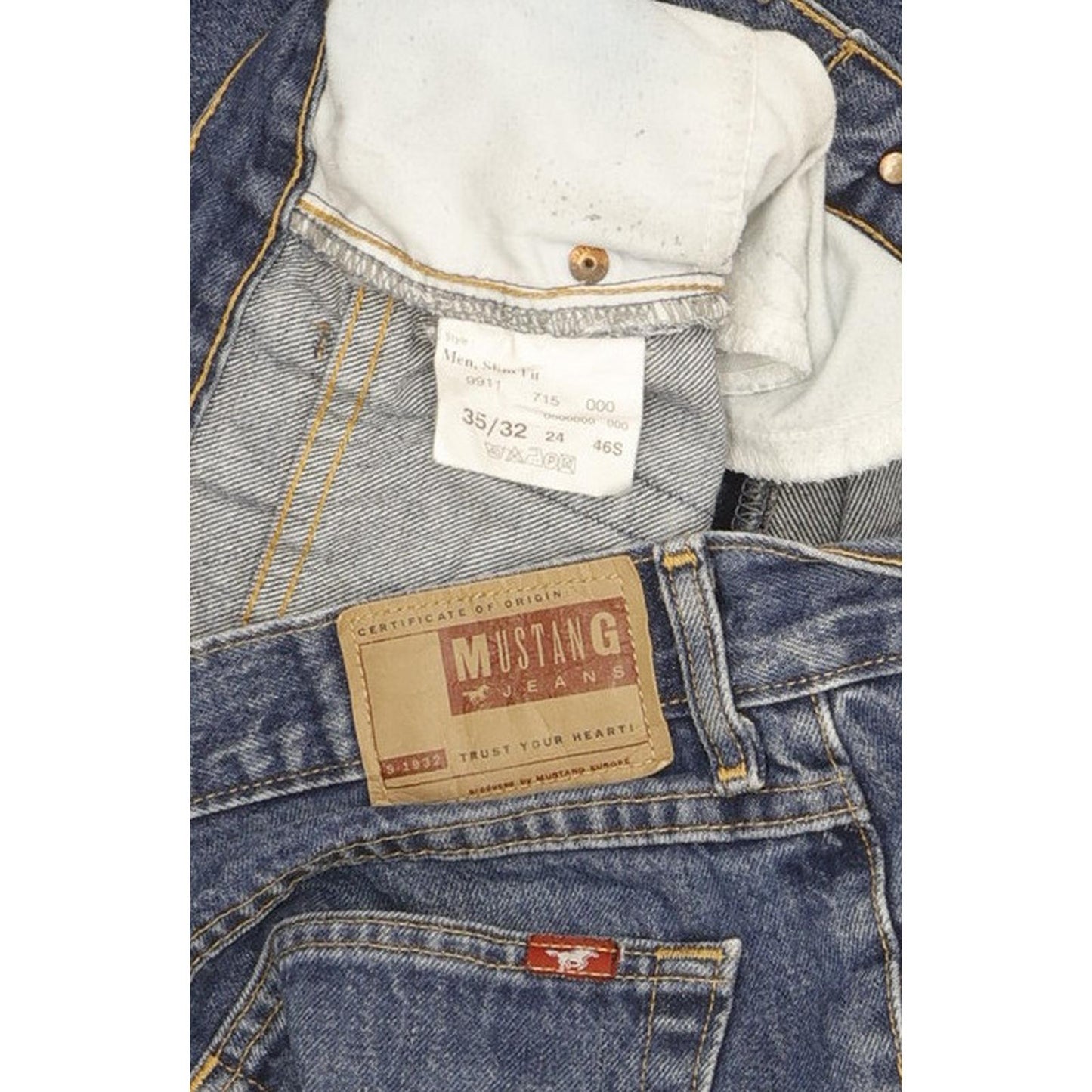 Mustang Men Blue Straight Slim Jeans W35 L32