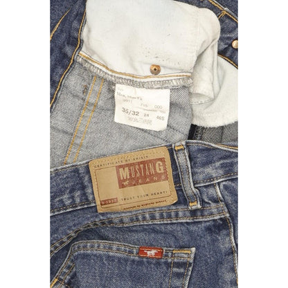 Mustang Men Blue Straight Slim Jeans W35 L32