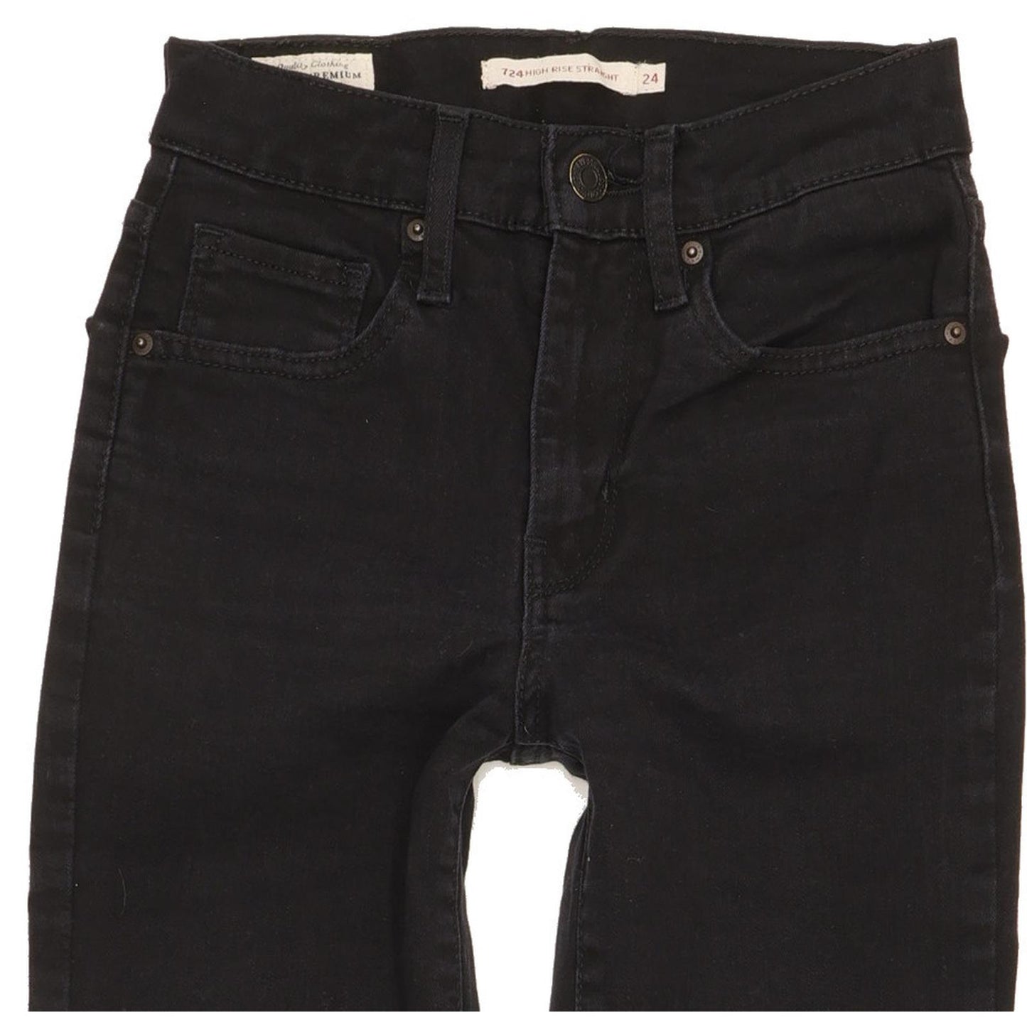 Levi's 724 Women Black Skinny Slim Stretch Jeans W24 L29