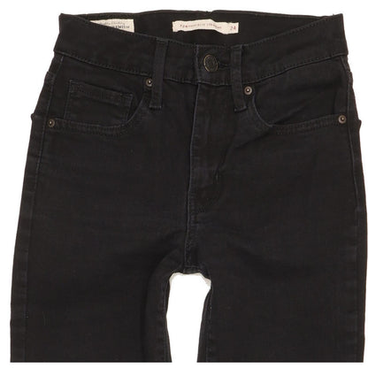 Levi's 724 Women Black Skinny Slim Stretch Jeans W24 L29