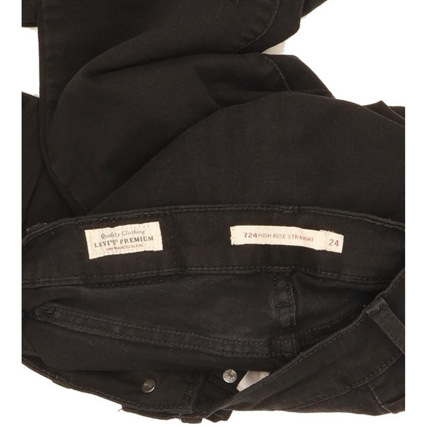 Levi's 724 Women Black Skinny Slim Stretch Jeans W24 L29