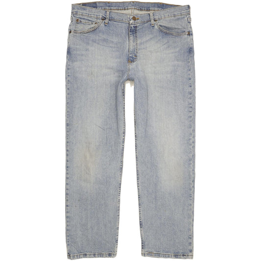 Wrangler Men Blue Straight Regular Stretch Jeans W38 L30