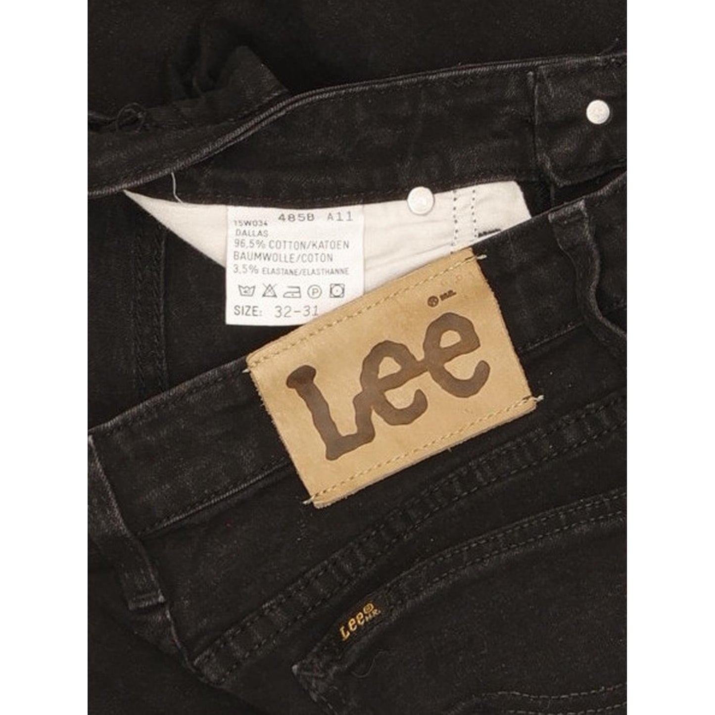 Lee Dallas Men Black Straight Regular Stretch Jeans W30 L30