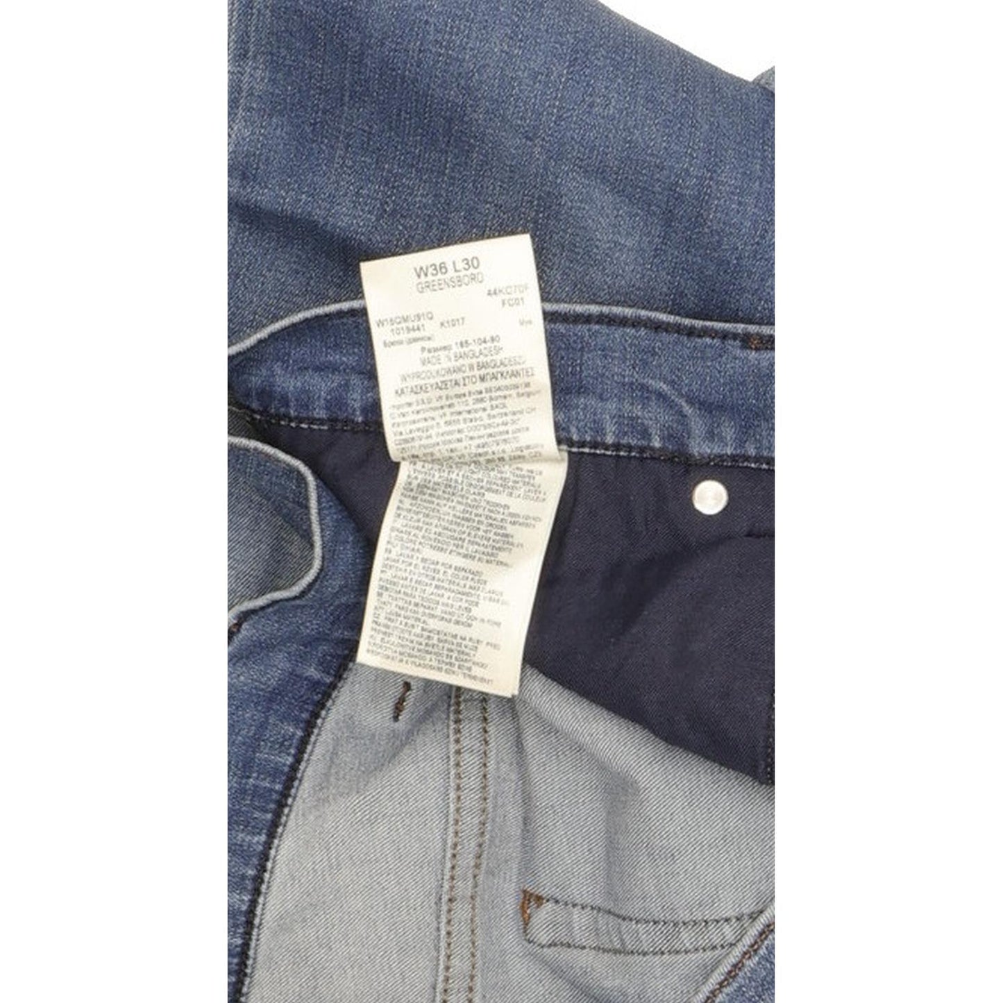 Wrangler Greensboro Men Blue Straight Regular Stretch Jeans W36 L30
