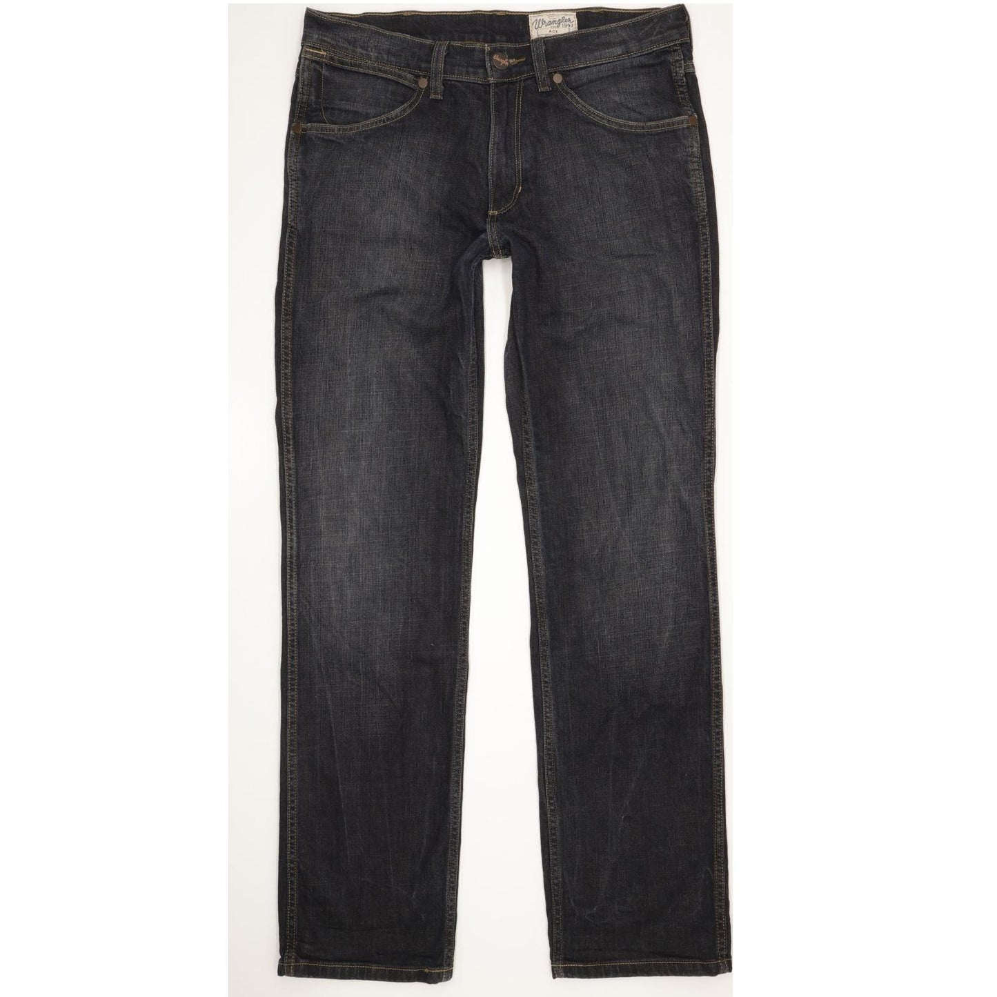 Wrangler Ace Men Navy Straight Regular Stretch Jeans W32 L33