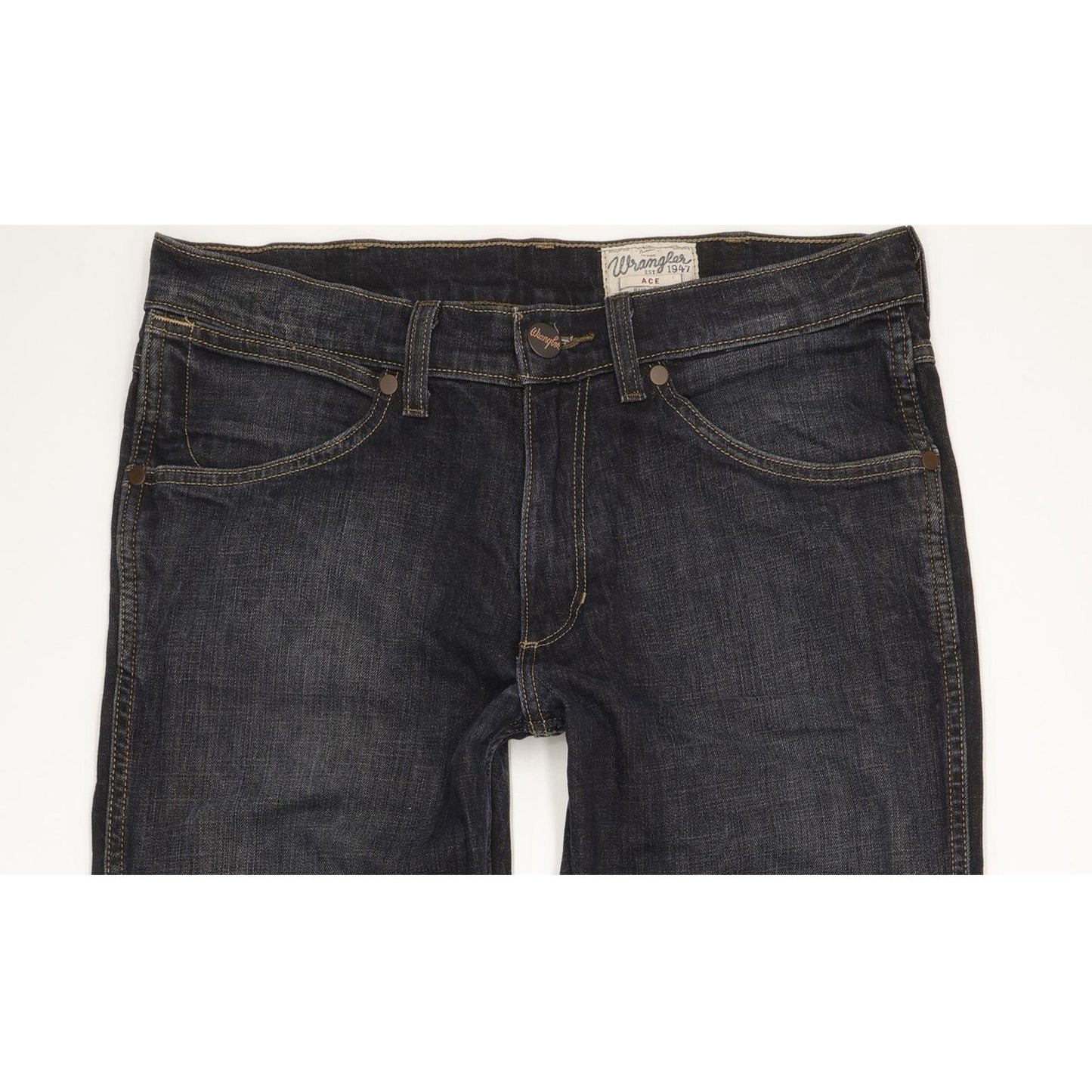 Wrangler Ace Men Navy Straight Regular Stretch Jeans W32 L33