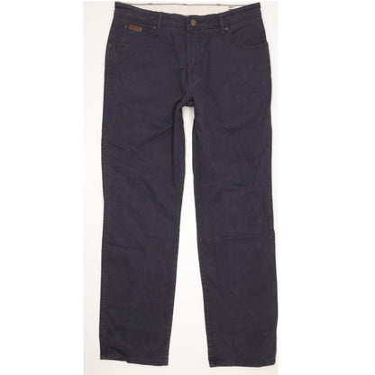 Wrangler Texas Men Navy Straight Slim Stretch Jeans W34 L32