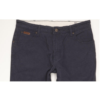 Wrangler Texas Men Navy Straight Slim Stretch Jeans W34 L32
