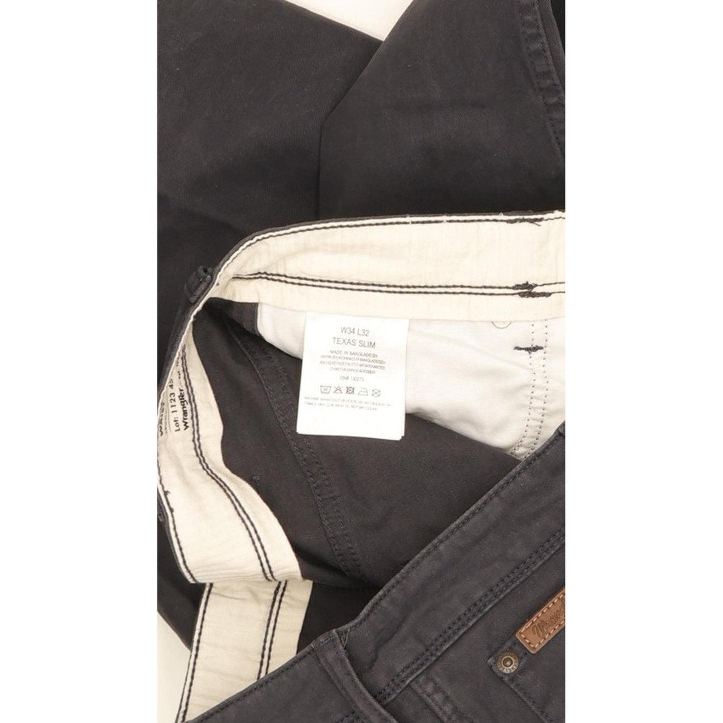 Wrangler Texas Men Navy Straight Slim Stretch Jeans W34 L32