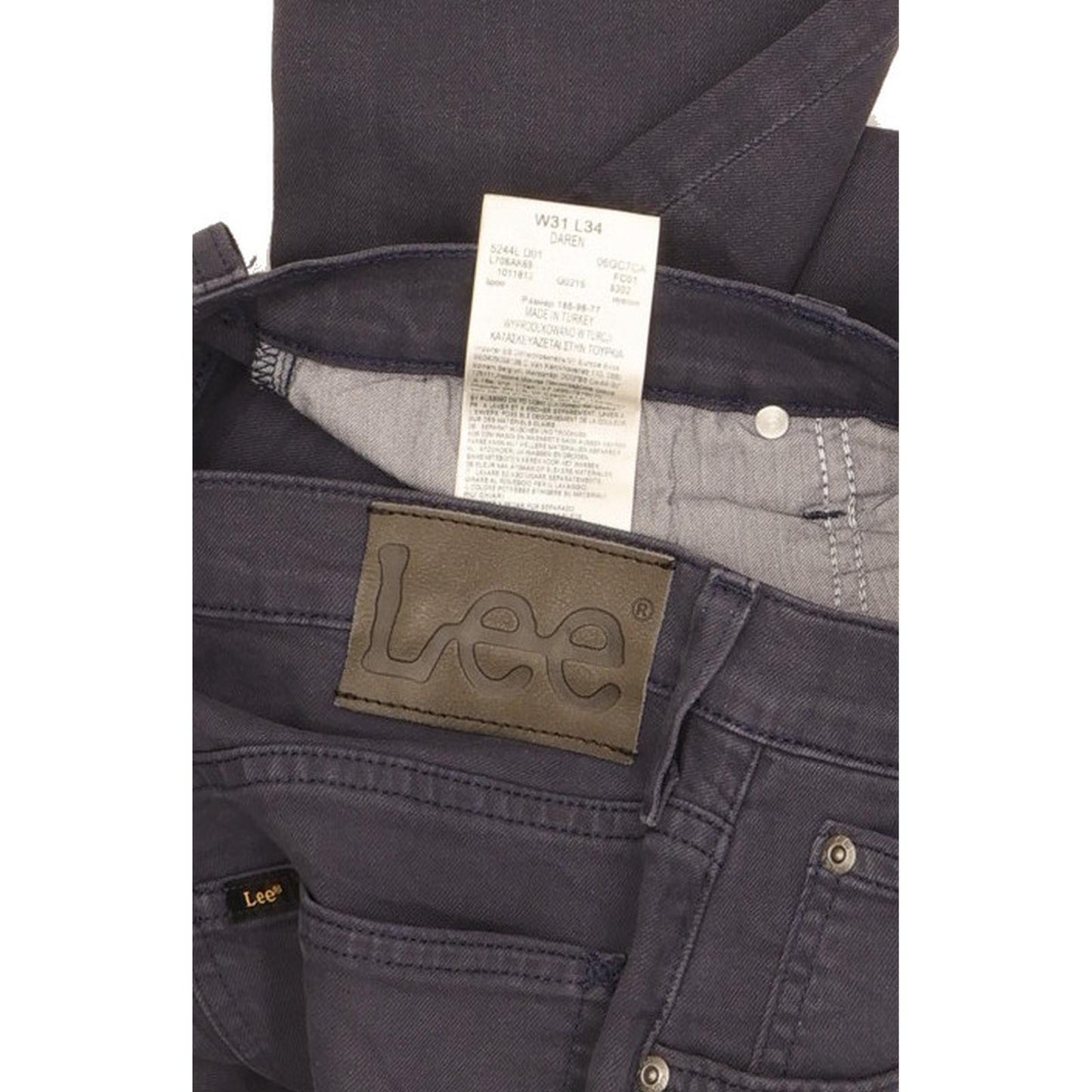 Lee Daren Men Navy Straight Slim Stretch Jeans W31 L34