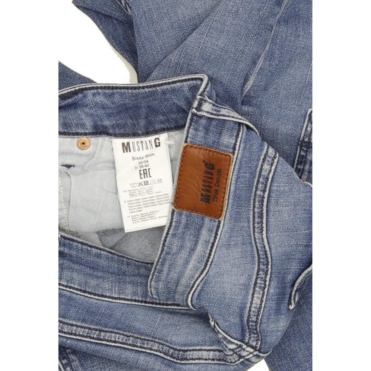 Mustang Sissy Women Blue Straight Slim Stretch Jeans W30 L33