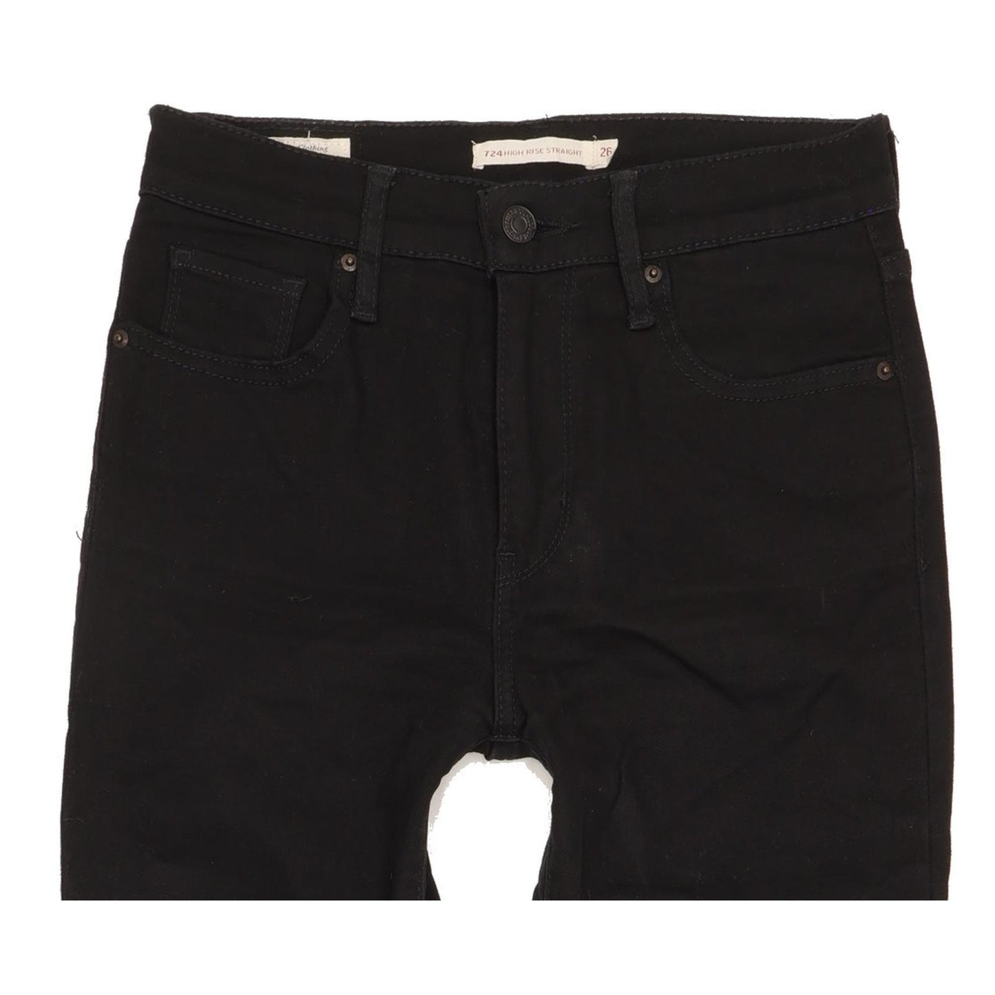 Levi's 724 Women Black Straight Slim Stretch Jeans W26 L30