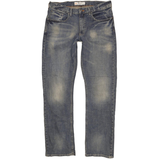 Lee Men Blue Straight Relaxed Stretch Jeans W36 L34