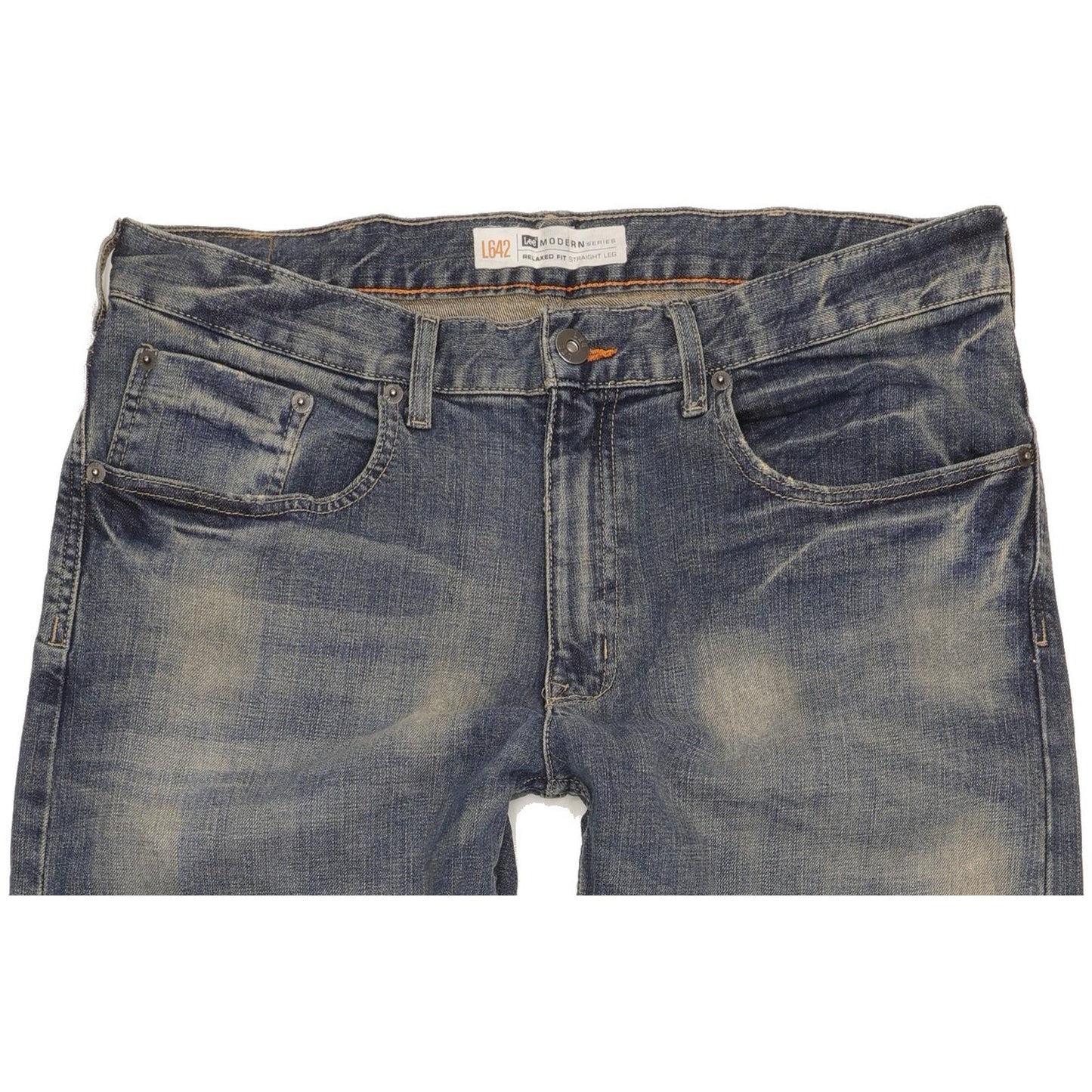 Lee Men Blue Straight Relaxed Stretch Jeans W36 L34