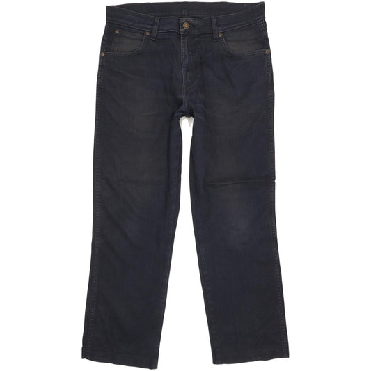 Wrangler Durable Quality Men Navy Straight Regular Stretch Jeans W33 L27