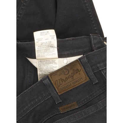 Wrangler Durable Quality Men Navy Straight Regular Stretch Jeans W33 L27