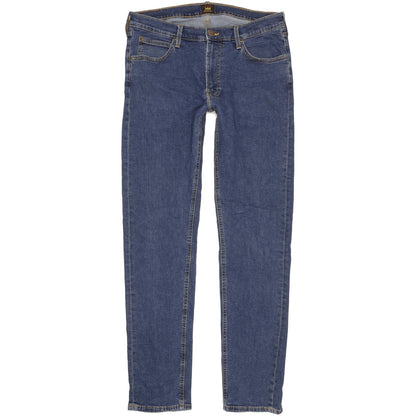 Lee Men Blue Straight Regular Stretch Jeans W33 L34