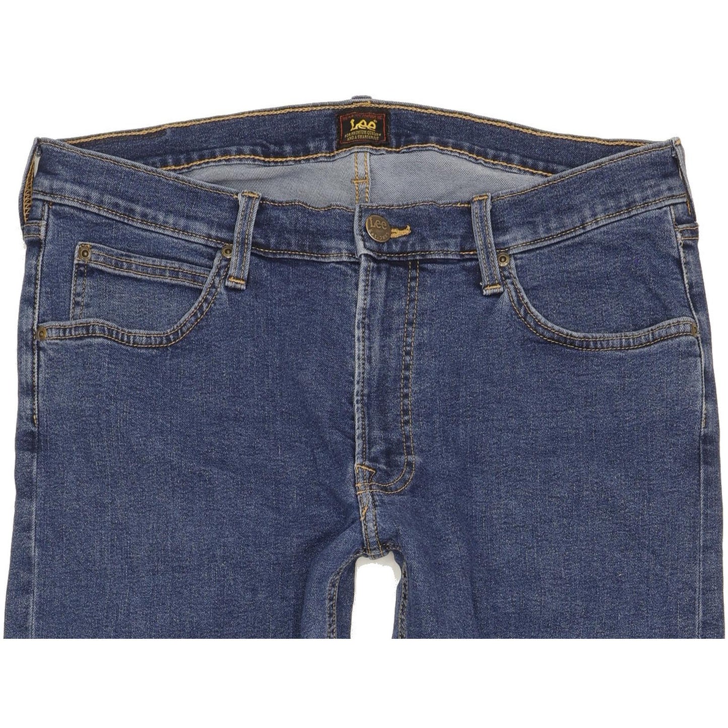 Lee Men Blue Straight Regular Stretch Jeans W33 L34