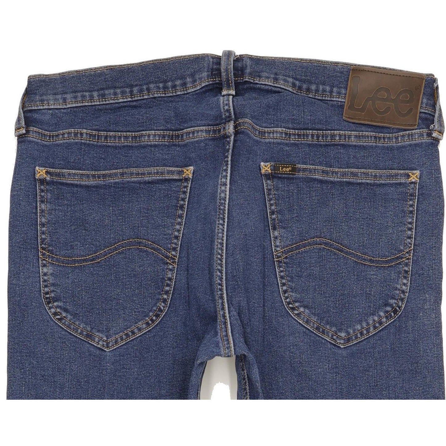 Lee Men Blue Straight Regular Stretch Jeans W33 L34