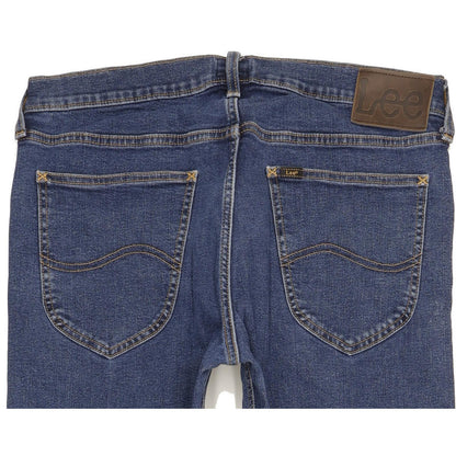 Lee Men Blue Straight Regular Stretch Jeans W33 L34