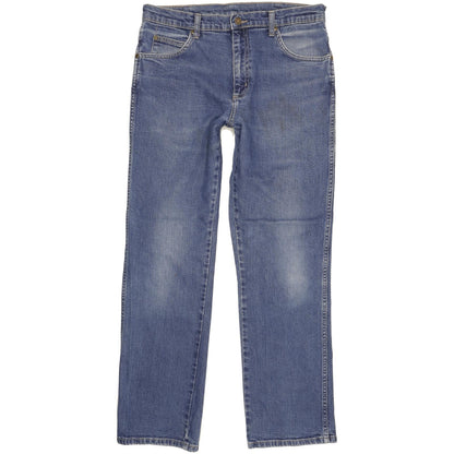 Wrangler Durable Quality Men Blue Straight Regular Stretch Jeans W34 L30