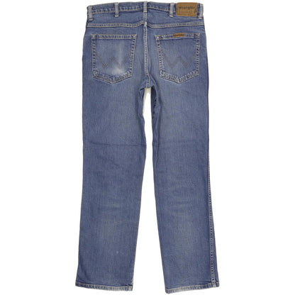 Wrangler Durable Quality Men Blue Straight Regular Stretch Jeans W34 L30