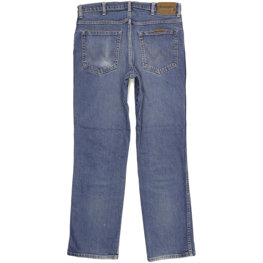 Wrangler Durable Quality Men Blue Straight Regular Stretch Jeans W34 L30