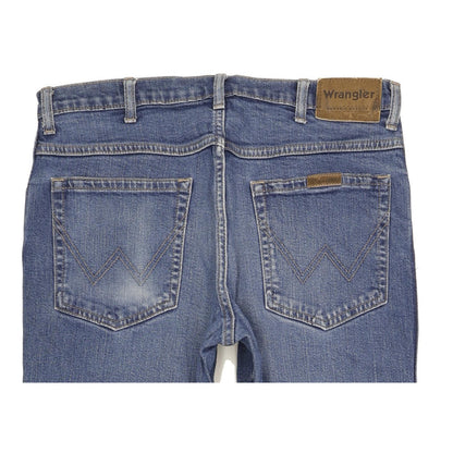 Wrangler Durable Quality Men Blue Straight Regular Stretch Jeans W34 L30