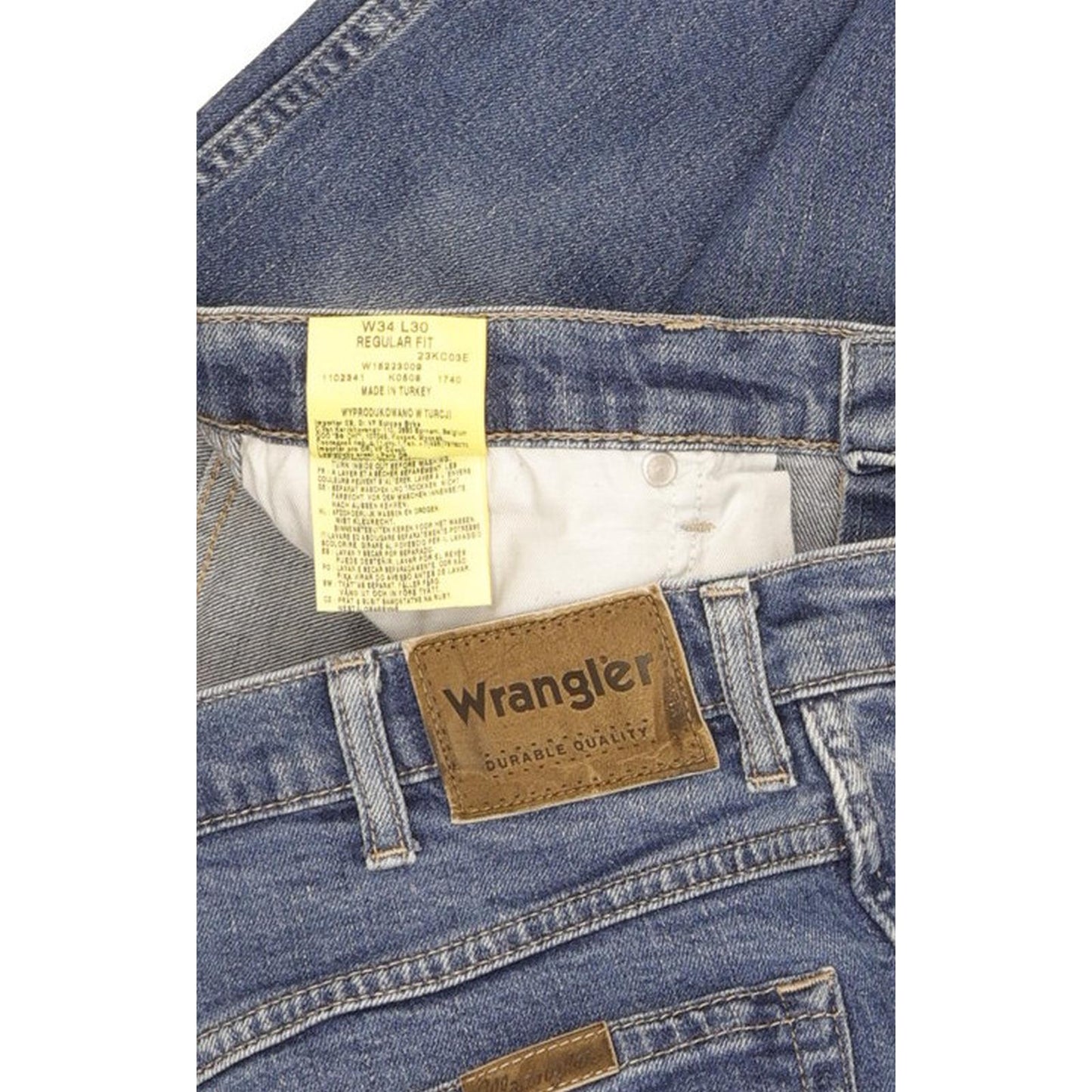 Wrangler Durable Quality Men Blue Straight Regular Stretch Jeans W34 L30