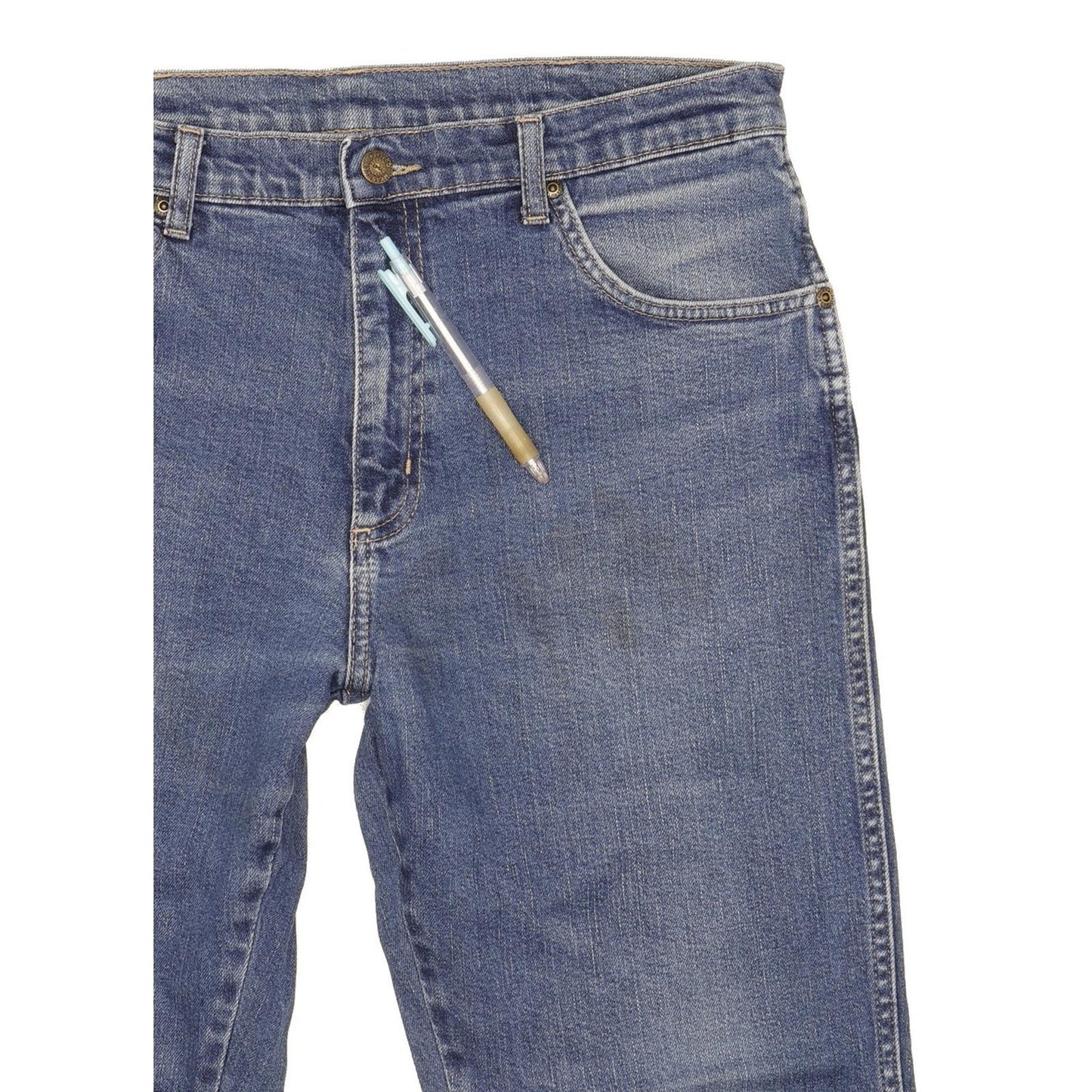 Wrangler Durable Quality Men Blue Straight Regular Stretch Jeans W34 L30