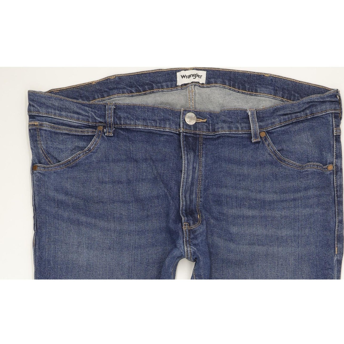 Wrangler Larston Men Blue Straight Slim Stretch Jeans W40 L32