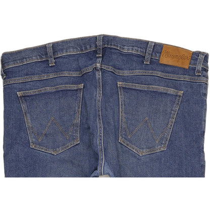 Wrangler Larston Men Blue Straight Slim Stretch Jeans W40 L32