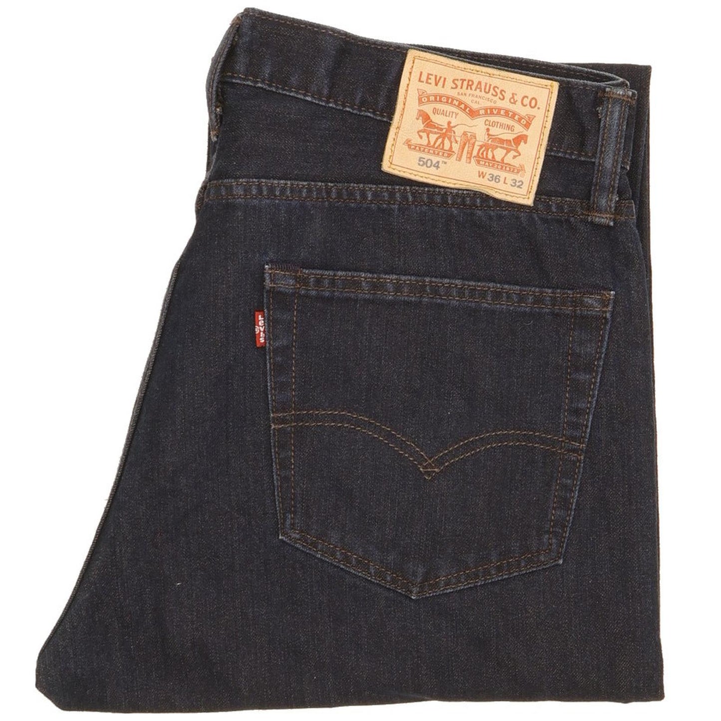 Levi's 504 Men Navy Straight Regular Jeans W36 L29