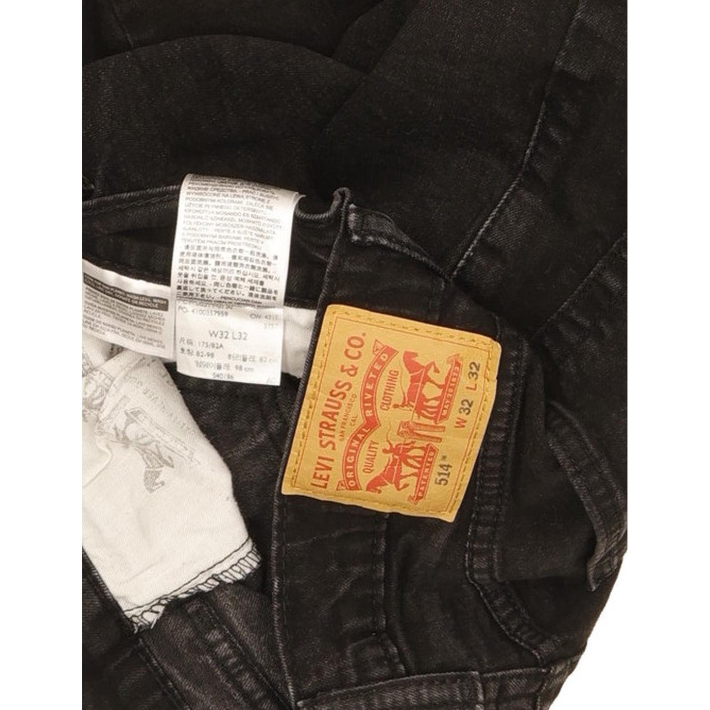 Levi's 514 Men Black Straight Slim Stretch Jeans W32 L31