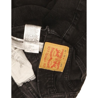 Levi's 514 Men Black Straight Slim Stretch Jeans W32 L31