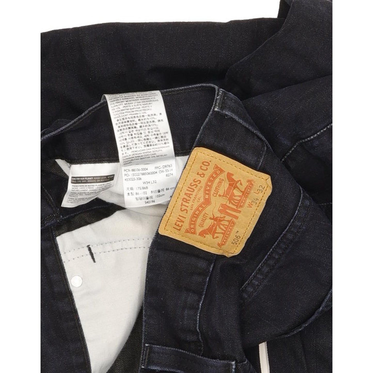 Levi's 506 Men Navy Straight Regular Jeans W34 L29