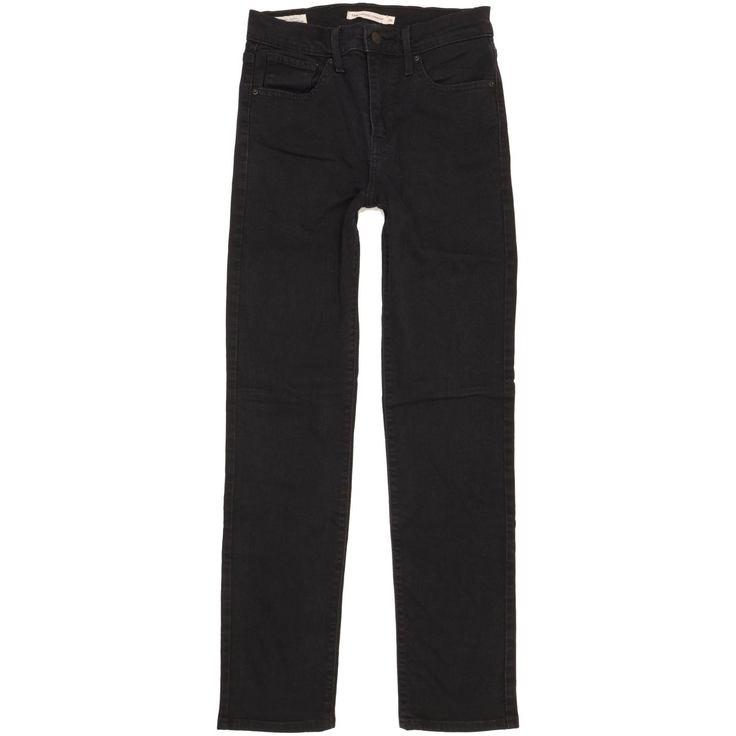 Levi's 724 Women Black Straight Slim Stretch Jeans W26 L29