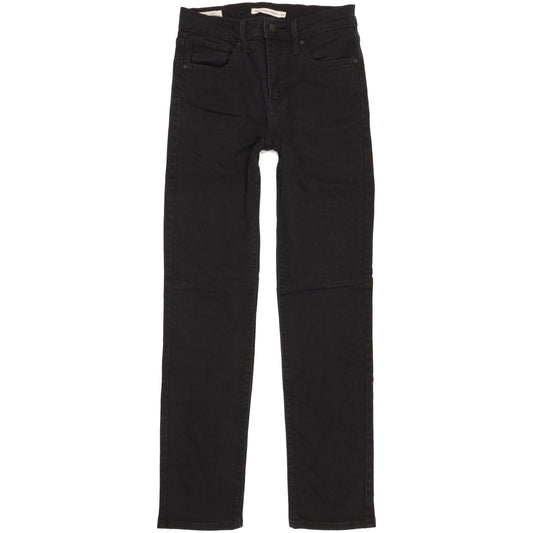 Levi's 724 Women Black Straight Slim Stretch Jeans W26 L29