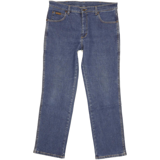 Wrangler Texas Men Blue Straight Regular Stretch Jeans W36 L30