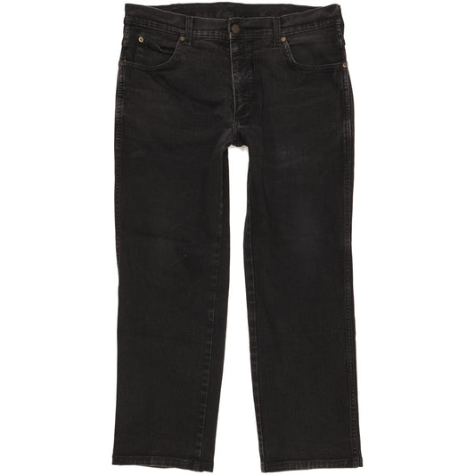 Wrangler Texas Men Black Straight Regular Stretch Jeans W34 L27