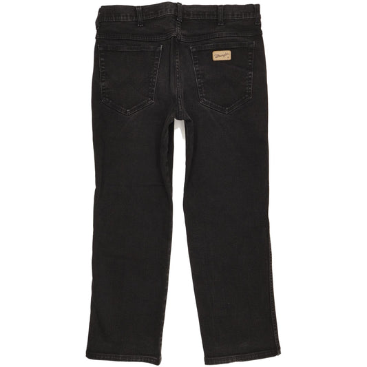 Wrangler Texas Men Black Straight Regular Stretch Jeans W34 L27