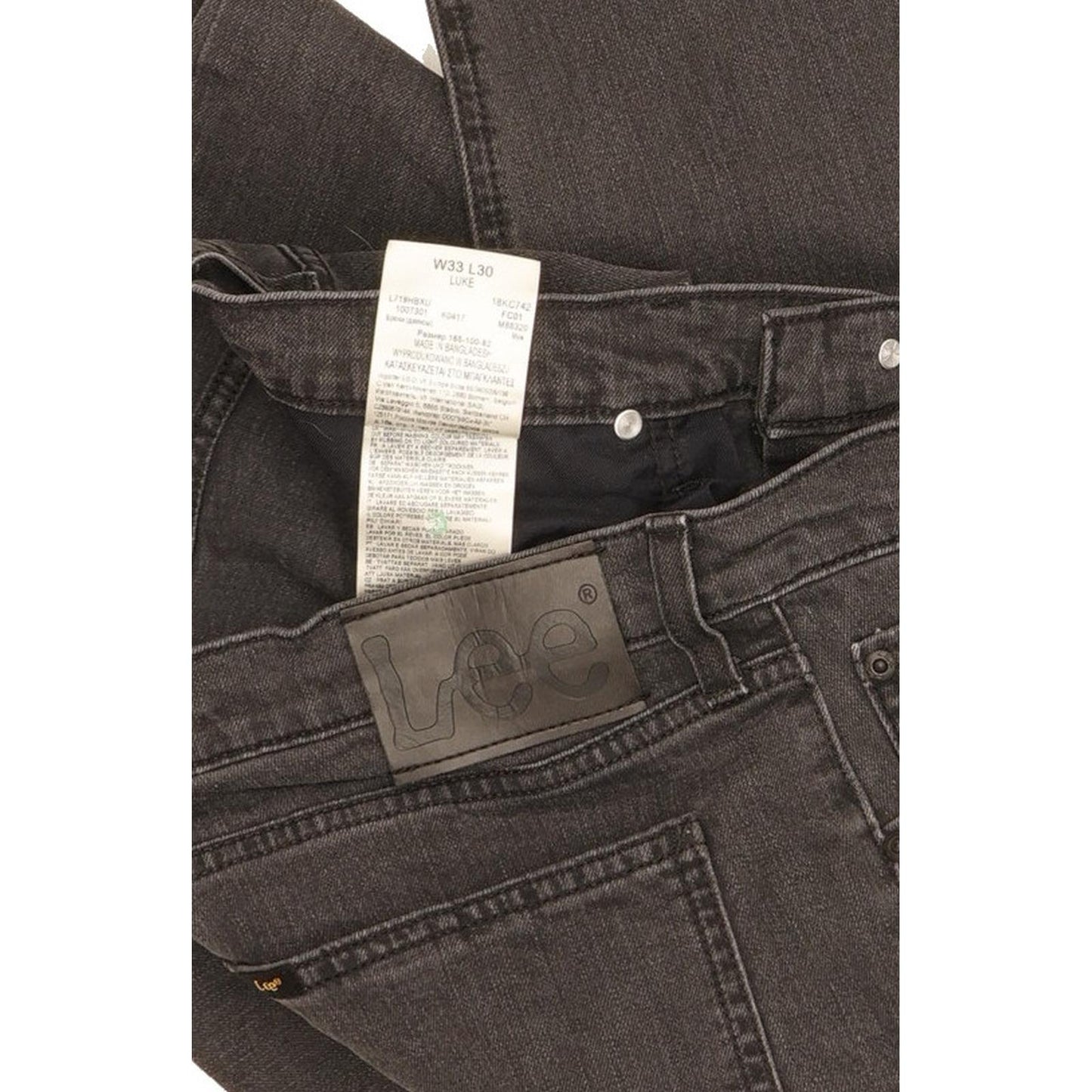 Lee Luke Men Grey Skinny Slim Stretch Jeans W33 L30