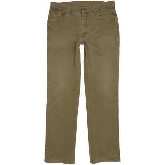 Wrangler Men Brown Straight Regular Stretch Jeans W34 L33