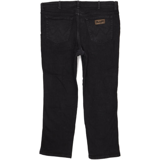 Wrangler Texas Men Black Straight Regular Stretch Jeans W42 L31