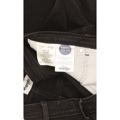 Wrangler Texas Men Black Straight Regular Stretch Jeans W42 L31