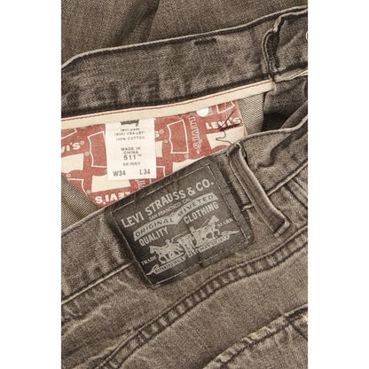 Levi's 511 Men Grey Straight Slim Jeans W34 L35