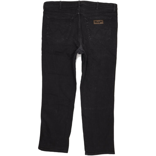 Wrangler Texas Men Black Straight Regular Stretch Jeans W42 L32