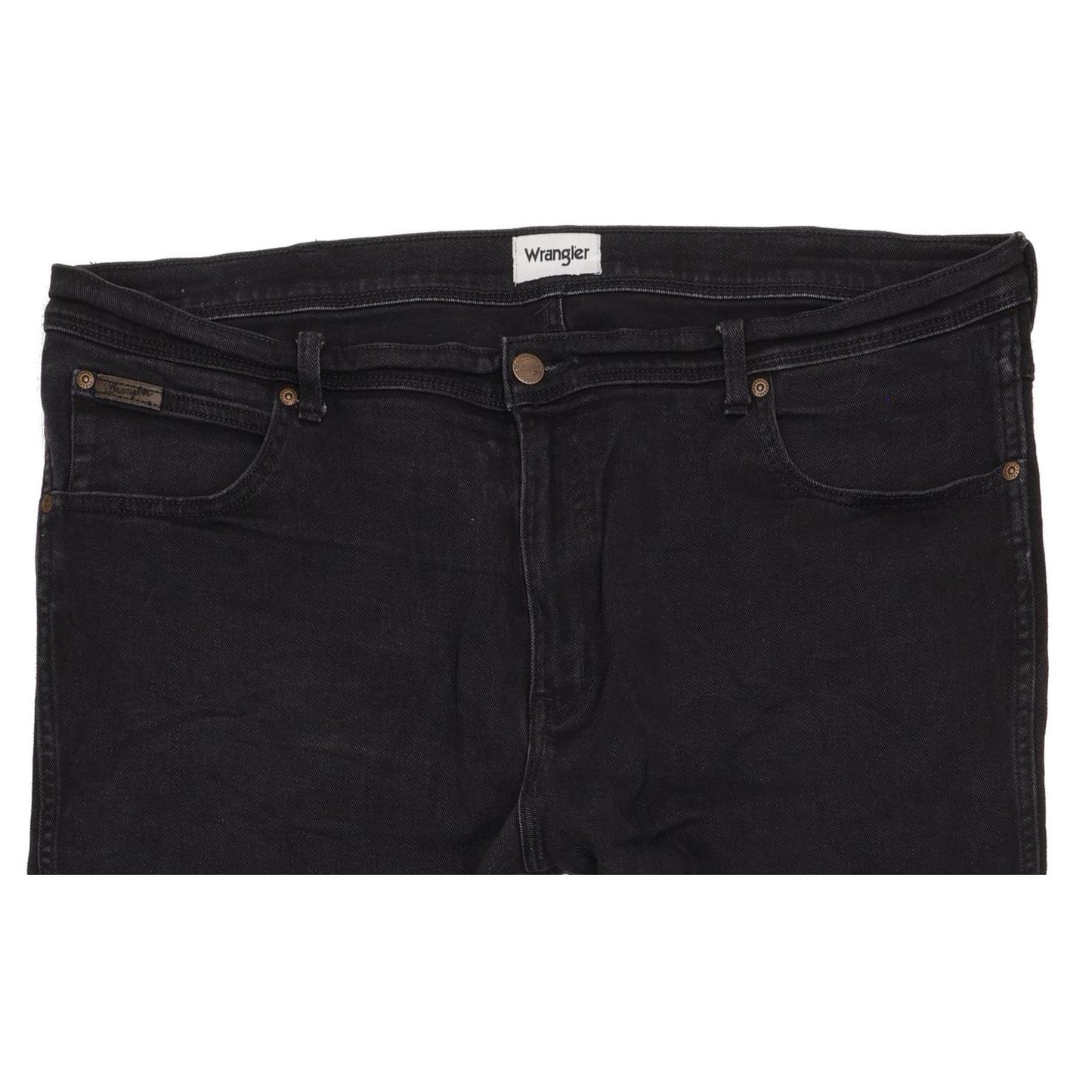 Wrangler Texas Men Black Straight Regular Stretch Jeans W42 L32