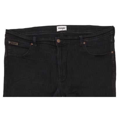 Wrangler Texas Men Black Straight Regular Stretch Jeans W42 L32