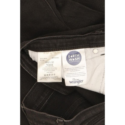 Wrangler Texas Men Black Straight Regular Stretch Jeans W42 L32
